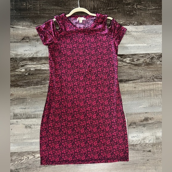 MICHAEL Michael Kors Pink and Blue Cold Shoulder Sleeve Sheath Dress size Medium - Picture 1 of 7